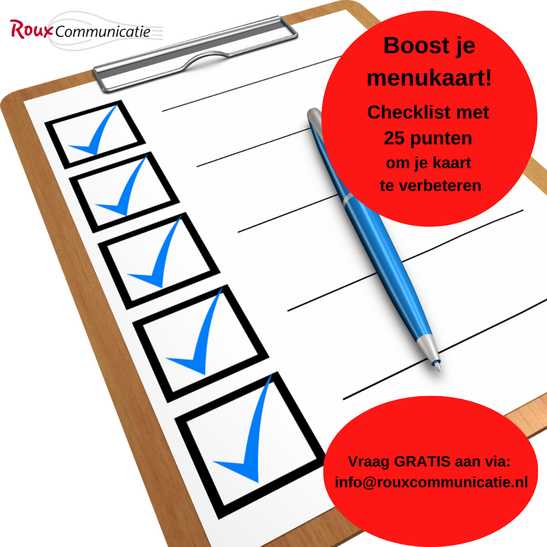 gratis checklist 25 punten om je menukaart een boost te geven