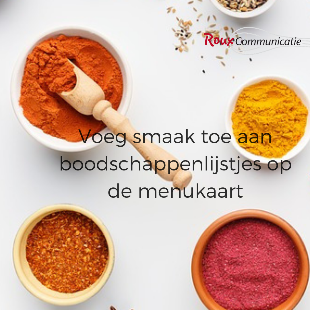 voeg smaak toe aan boodschappenlijstjes op de menukaarten rouxcommunicatie