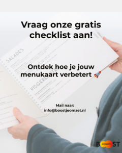 vraag onz egratis checklist aan o je menukaart te scannen mbv 15 vragen.
